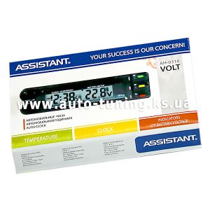 ASSISTANT - Цифровые автомобильные часы с таймером и индикатором заряда аккумулятора, AH-0316 VOLT