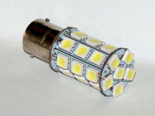Светодиодная лампа белого света, 27 LED, BA9S, DC 12V, LW-1156/27