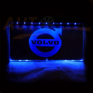 Логотип VOLVO на прозрачной основе со LED подсветкой Blue, 2 присоски, DC 12-24V