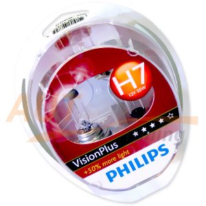 Галогенные лампы PHILIPS Vision Plus Н7, DC 12V, 55W, 2 шт, +60% яркости