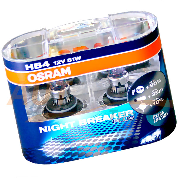 Галогенные лампы Night Breaker Plus HB4, DC 12V, 55W, 2 шт