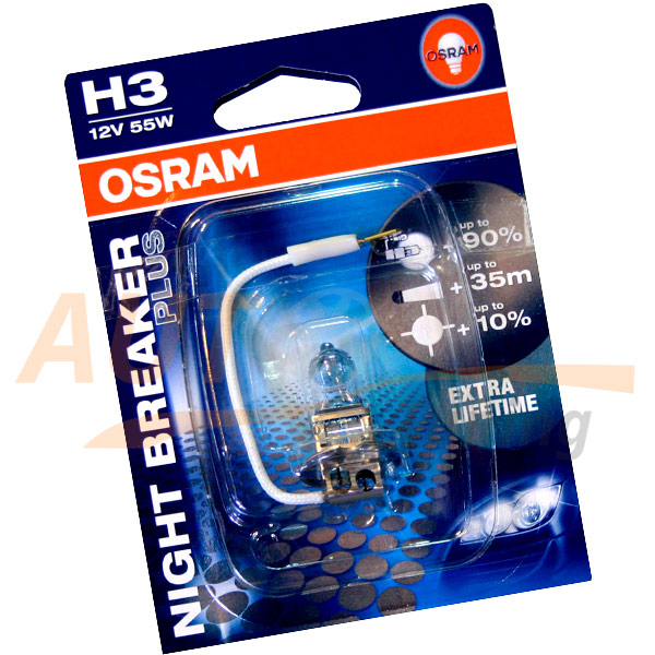 Галогенные лампы OSRAM Night Breaker Plus H3, DC 12V, 60 / 55W, 1 шт