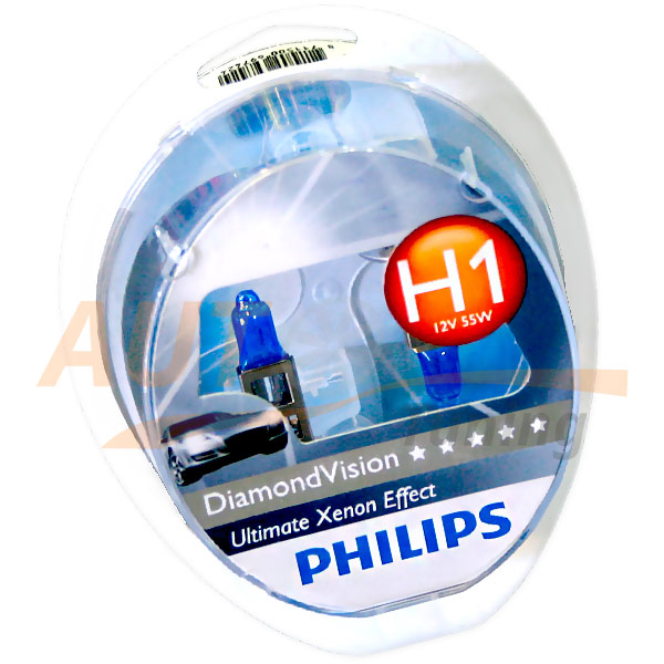 Галогенные лампы PHILIPS DiamondVision, Н1, DC 12V, 55W, 2 шт