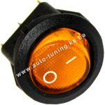 Врезной круглый клавишный выключатель с подсветкой 12В, on/off, Ø25 mm, Orange
