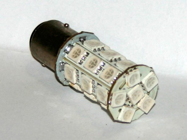 Светодиодная лампа белого света, 27 LED, BA9S, DC 12V, LW-1156/27G