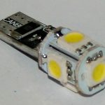 Безцокольная LED лампа белого света с резистором для БК, 5 LED, DC 12V, LW-0011W