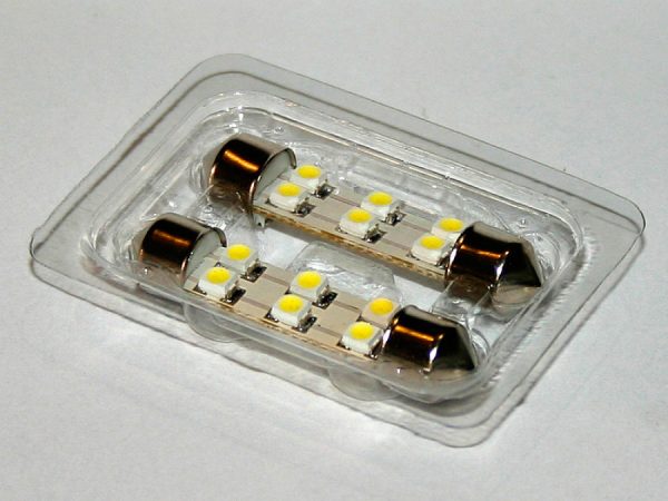 Софитная светодиодная лампа белого света, 6 LED, DC 12V, SV 8.5-41