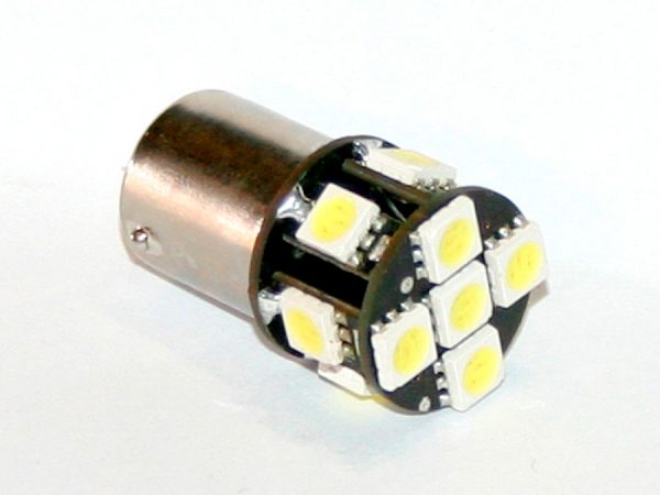 Светодиодная лампа белого света, 11 LED, BA9S, DC 12V, LW-1156/11