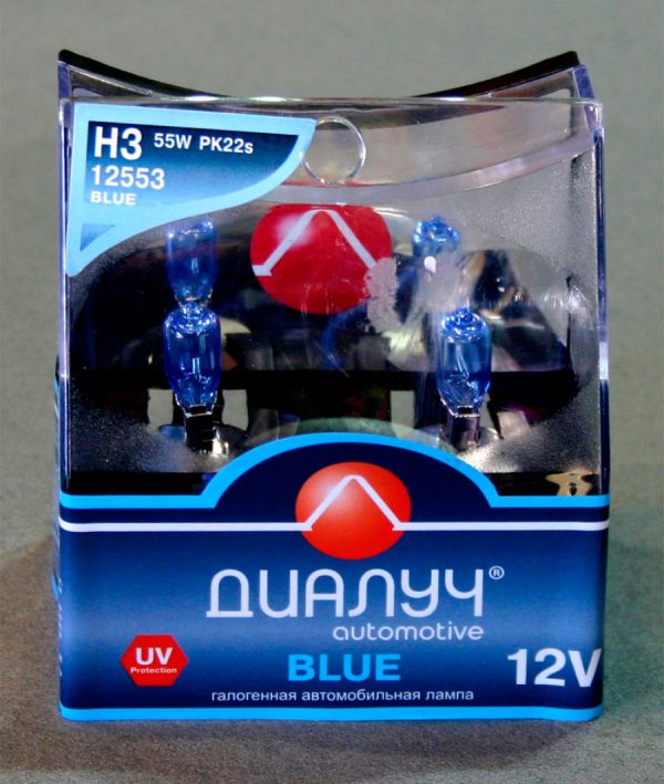 Галогенные лампы ДИАЛУЧ Automotive Blue, Н3, DC 12V, 55W, 2 шт