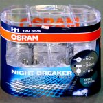 Галогенная лампа OSRAM Night Breaker Plus Extra lifetime, H1, DC 12V, 55W, 2 шт