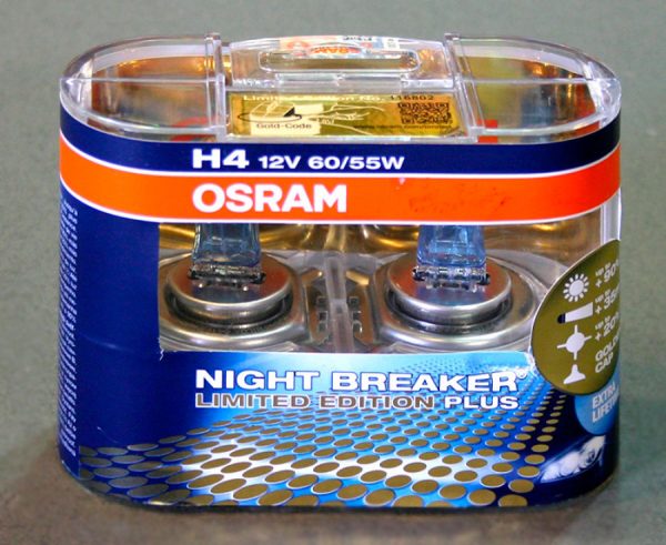 Галогенные лампы OSRAM Night Breaker Plus H4, DC 12V, 55W, 2 шт