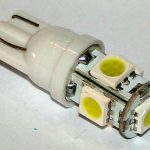 Безцокольная светодиодная лампа белого света, 5 LED, LW-0009W