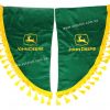 Боковые зеленые шторки с желтыми ламбрекенами в кабину комбайна, Green, JOHN DEERE