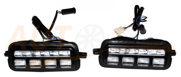 Светодиодные (LED) подфарники Нива (2121-21213) с ДХО с бегущим поворотом