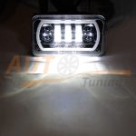 Универсальные противотуманные LED-фары, ангельские глазки, дублер поворота, 2шт, EE-7007W/Y
