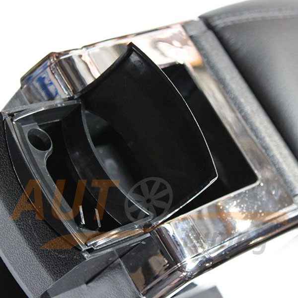 Подлокотник VITOL с пепельницей и подстаканником, Black & Chrome, HJ48015B